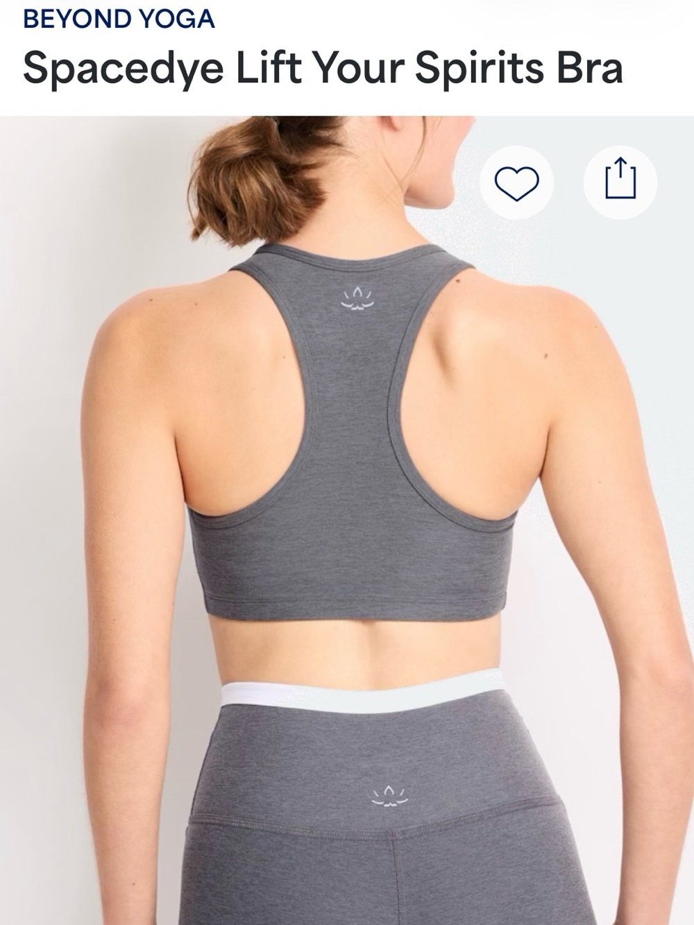 Beyond Yoga Spacedye Lift Your Spirits Bra - Heather Gray - Picture 2 of 5